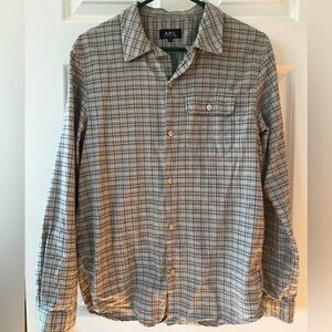 APC 100% cotton plaid flannel top